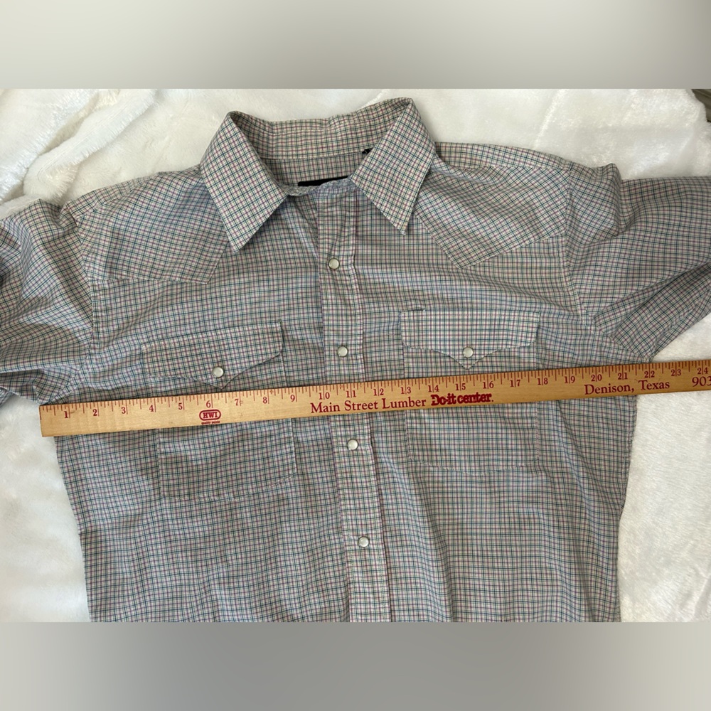 Panhandle Slim Pearl Snap Shirt 15.5/35 Plaid Medium - Picture 9 of 11